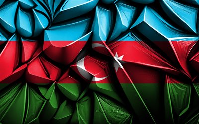 bandera de azerbaiyán, 4k, textura creativa 3d, azerbaiyán 3d flag, europa, arte 3d, azerbaiyán, bandera de países europeos