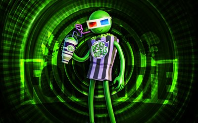 amapola del núcleo fortnite, 4k, fondo espiral verde, fortnite, creativo, piel de amapola, piel de amapola de núcleo fortnite, amapola, personajes fortnite