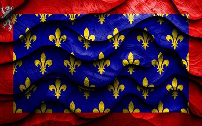 4k, drapeau du maine, provinces de france, drapeaux d'ondes 3d en bois, jour du maine, france, drapeau en bois du maine, europe, provinces françaises, maine