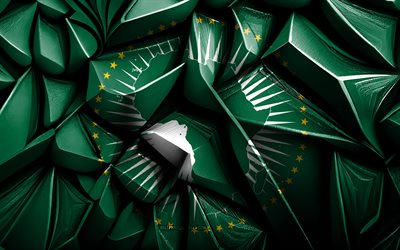 علم الاتحاد الأفريقي, 4k, ثلاثي الأبعاد الملمس الإبداعي, علم الاتحاد الأفريقي ثلاثي الأبعاد, أفريقيا, الفن ثلاثي الأبعاد, الاتحاد الأفريقي, علم البلدان الأفريقية