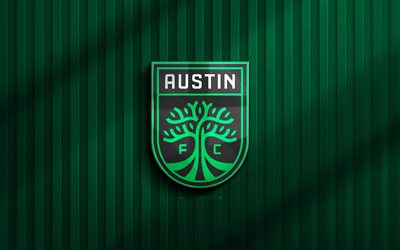 4k, ऑस्टिन एफसी 3 डी लोगो, mls के, हरी 3 डी पृष्ठभूमि, फुटबॉल, ऑस्टिन एफसी प्रतीक, ऑस्टिन एफसी लोगो, ऑस्टिन एफसी, फ़ुटबॉल, अमेरिकन सॉकर क्लब, एफसी ऑस्टिन