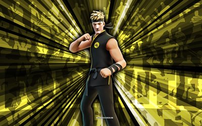 4k, كاراتيكا جونز, خلفية الأشعة الذهبية, جلد كاراتيكا جونز, كاراتيكا جونز فورتنايت, الفن التجريدي, سكين فورتنايت كاراتيكا جونز, شخصيات فورتنايت, فورتنايت, الفن الإبداعي