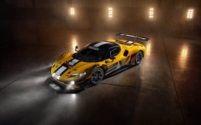 4k, ferrari 296 gt3 evo, cochera, superdeportivos, 2026 coches, f171, fumar, 2026 ferrari 296 gt3 evo, coches italianos, ferrari