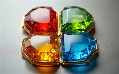 windows 11 kristallilogo, microsoft 3d  kristallilogo, 4k, metallinen tausta, windows 11 värillinen logo, microsoft värillinen logo, microsoftin logo, windows 11 logo, windows 11, windows logo, windows