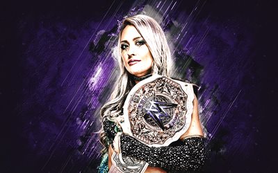 줄리아, wwe, 영국 레슬링 선수, 보라색 돌 배경, wwe 챔피언, 그런지 예술, 미국, 레슬링, 에이미 글로리아 마츠도, 줄리아 wwe, 월드 레슬링 엔터테인먼트