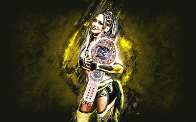 giulia, wwe, lutteur britannique, fond de pierre dorée, champion de la wwe, art grunge, usa, giulia avec ceinture, lutte, eimi gloria matsudo, giulia wwe, divertissement de lutte mondiale
