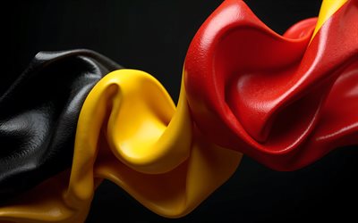 Belgian flag, red yellow black paint strokes, flag of Belgium, paint art, Belgium flag, Europe, Belgium, Belgian paint strokes flag