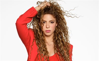 Shakira, portrait, Colombian singer, photoshoot, red jacket, Shakira Isabel Mebarak Ripoll, Shakira photoshoot