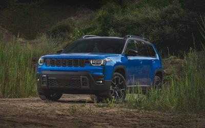 2026, jeep cherokee, 4k, edestä katsottuna, ulkopuoli, sininen jeep cherokee, uusi jeep cherokee 2026, amerikkalaiset autot, jeeppi