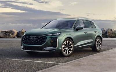 2026, audi q3, 4k, vista frontal, exterior, suv de lujo, audi q3 verde, nuevo audi q3 2026, coches alemanes, audi