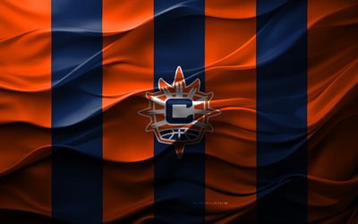 4k, logo du soleil du connecticut, fond 3d bleu orange, emblème du connecticut sun, wnba, équipe américaine de basket ball, drapeau solaire du connecticut, textures 3d, soleil du connecticut, basket ball, usa