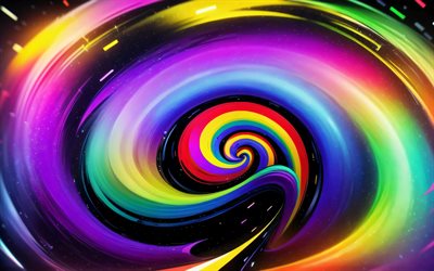 4k, curvas 3d coloridas, galáxia, espiral colorida, vórtice, linhas, ondas abstratas coloridas, fundo ondulado abstrato, curvas abstratas, obra de arte, ondas abstratas, fundos abstratos