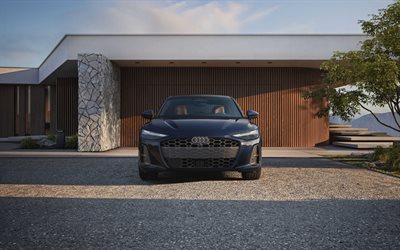 2026, audi a6, 4k, vista frontal, exterior, sedán negro, audi a6 negro, nuevo audi a6 2026, audi a6 c9, coches alemanes, audi