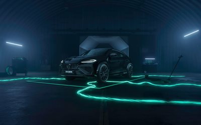 Brabus 900 Superblack, 4k, tuning, 2026 cars, turquoise neon lights, Lamborghini Urus SE, luxuty cars, 2026 Lamborghini Urus SE, italian cars, Brabus, Lamborghini