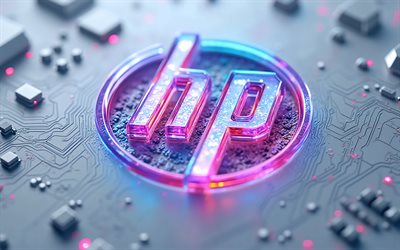 Hewlett-Packard purple glitter logotype, 4k, Hewlett-Packard emblem, Hewlett-Packard logo, HP glitter logotype, HP logo, HP emblem, HP sign, HP, Hewlett-Packard