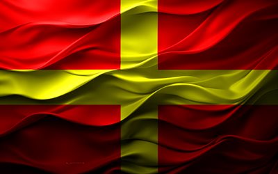 4k, bandeira de messina, cidades da itália, bandeira 3d de messina, itália, textura 3d, messina, dia de messina, símbolos nacionais italianos, arte 3d, bandeira da cidade de messina