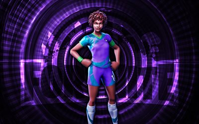 dynaaminen dribbler fortnite, 4k, violetti spiraali tausta, fortnite, luova, dynaaminen dribbler skin, fortnite dynamic dribbler skin, dynaaminen dribbleri, fortnite hahmot