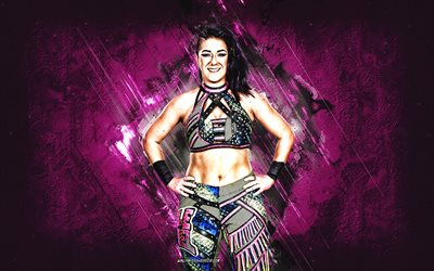 bayley, wwe, amerikkalainen painija, viininpunainen kivi tausta, bayley painija, wwe mestari, grunge taidetta, usa, paini, pamela rose martinez, bayley wwe, world wrestling entertainment