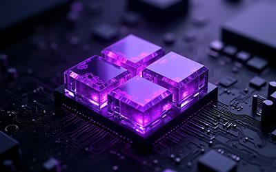 Windows 11 glowing purple logo, 4k, Windows 11 purple sign, Windows 11 logo, Windows 11 glowing purple emblem, Windows 11, black technology background, Windows logo, Windows