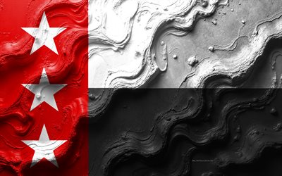 laredo flagga, 4k, sten våg textur, amerikanska städers flaggor, laredos flagga, 3d laredo flagga, usa, flagga av staden laredo, laredo stads flagga, laredo, texas