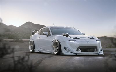 tuning, Toyota GT86, supercars, le Rotor 4, blanc Toyota