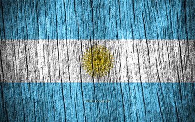 4K, Flag of Argentina, Day of Argentina, South America, wooden texture flags, Argentinean flag, Argentinean national symbols, South American countries, Argentina flag, Argentina