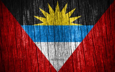 4K, Flag of Antigua and Barbuda, Day of Antigua and Barbuda, North America, wooden texture flags, Antigua and Barbuda flag, Antigua and Barbuda national symbols, North American countries, Antigua and Barbuda