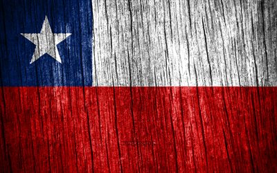 4k, 칠레의 국기, 칠레의 날, 남아메리카, 나무 질감 깃발, 칠레 국기, 칠레 국가 상징, 남미 국가, 칠레