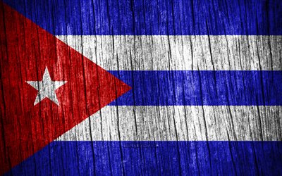 4K, Flag of Cuba, Day of Cuba, North America, wooden texture flags, Cuban flag, Cuban national symbols, North American countries, Cuba flag, Cuba