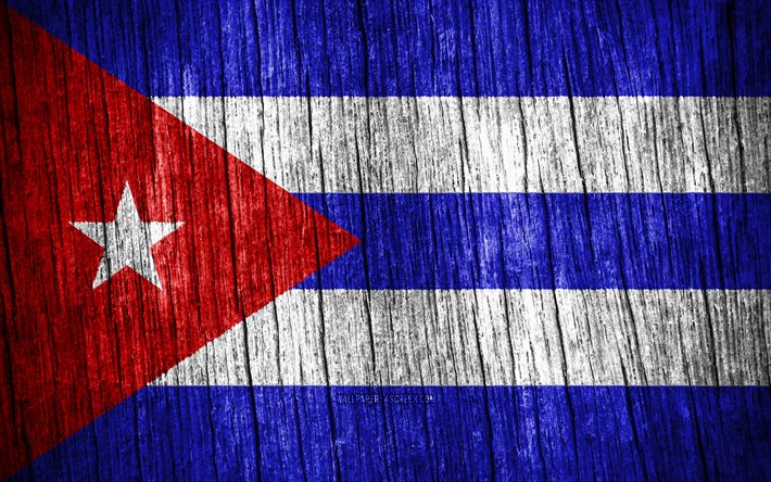 4K, Flag of Cuba, Day of Cuba, North America, wooden texture flags, Cuban flag, Cuban national symbols, North American countries, Cuba flag, Cuba