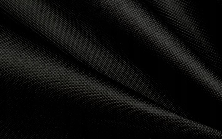 texture de vagues de tissu noir, 4k, texture de soie noire, fond de vagues de tissu, fond de tissu noir, texture de tissu noir, fond de vagues