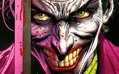 Angry Joker, 4k, abstract art, supervillain, Joker face, creative, Joker 4K, cartoon joker, artwork, Joker