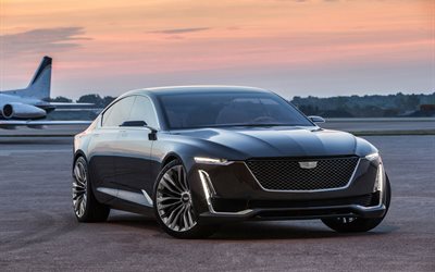 Cadillac Escala Concept, 2016, luxury cars, airport, sedans, gray cadillac