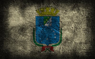 4k, サンルイスの旗, ブラジルの都市, 石のテクスチャ, 石の背景, サンルイスの日, グランジアート, ブラジルの国のシンボル, サンルイス, ブラジル