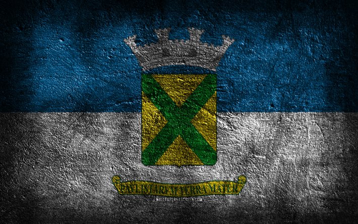 4k, Santo Andre flag, Brazilian cities, stone texture, Flag of Santo Andre, stone background, Day of Santo Andre, grunge art, Brazilian national symbols, Santo Andre, Brazil