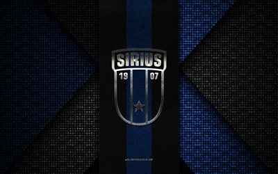 IK Sirius Fotboll, Allsvenskan, blue white knitted texture, IK Sirius Fotboll logo, Swedish football club, IK Sirius Fotboll emblem, football, Uppsala, Sweden