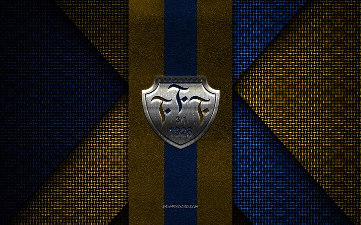 falkenbergs ff, allsvenskan, texture tricotée bleu jaune, logo falkenbergs ff, club de football suédois, emblème falkenbergs ff, football, falkenbergs, suède