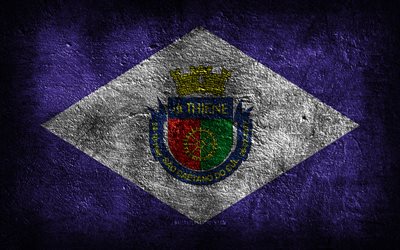 4k, サン・カエタノ・ド・スルの旗, ブラジルの都市, 石のテクスチャ, サン・カエターノ・ド・スル州の旗, 石の背景, サン・カエターノ・ド・スルの日, グランジアート, ブラジルの国のシンボル, サン・カエターノ・ド・スル, ブラジル