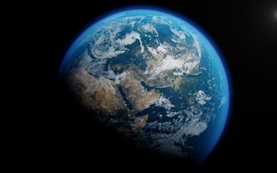 globo terrestre do espaço, mudança de luz do dia, ásia do espaço, arábia saudita do espaço, nasa, espaço, península arábica vista do espaço
