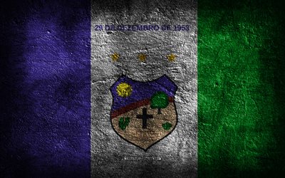 4k, サンタ・クルス・ド・カピバリベの旗, ブラジルの都市, 石のテクスチャ, 石の背景, サンタ クルス ド カピバリベの日, グランジアート, ブラジルの国のシンボル, サンタ・クルス・ド・カピバリベ, ブラジル