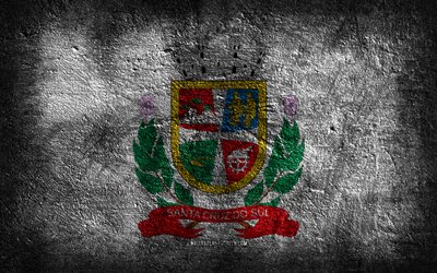 4k, Santa Cruz do Sul flag, Brazilian cities, stone texture, Flag of Santa Cruz do Sul, stone background, Day of Santa Cruz do Sul, grunge art, Brazilian national symbols, Santa Cruz do Sul, Brazil