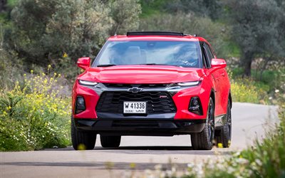 Chevrolet Blazer RS, 4k, offroad, 2022 cars, AE-spec, Red Chevrolet Blazer RS, 2022 Chevrolet Blazer RS, american cars, Chevrolet