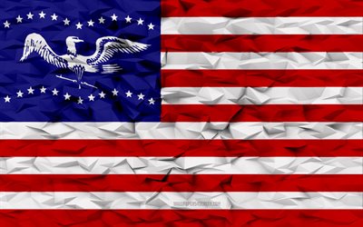 프리몬트의 국기, 캘리포니아, 4k, 미국 도시, 3d 다각형 배경, 프리몬트 깃발, 3d 다각형 텍스처, 프리몬트의 날, 3차원, 미국 국가 상징, 3d 아트, 프리몬트, 미국