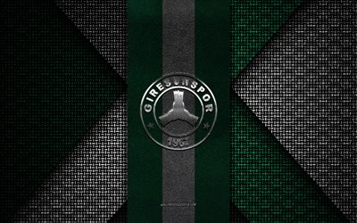 giresunspor, super lig, verde branco textura de malha, giresunspor logotipo, turco clube de futebol, giresunspor emblema, futebol, giresun, a turquia