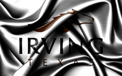 Irving flag, 4K, american cities, fabric flags, Day of Irving, flag of Irving, wavy silk flags, USA, cities of America, cities of Texas, US cities, Irving Texas, Irving