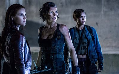 Resident Evil Le dernier Chapitre, en 2016, l'actrice Milla Jovovich, Ali Larter, Ruby Rose, 5k