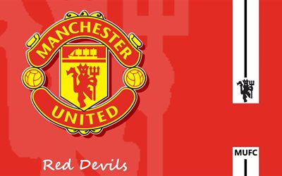 manchester united, le sport, le rouge, le logo, le club de football de
