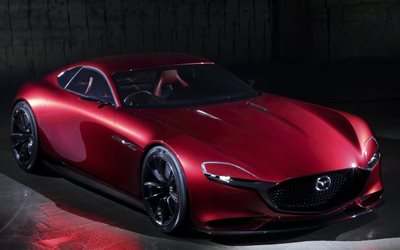 mazda, 2015, vision, koncept, prototypen, röd bil, stil