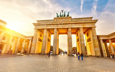 brandenburg gate, architecture, monument, attraction, berlin, the district of mitte, germany