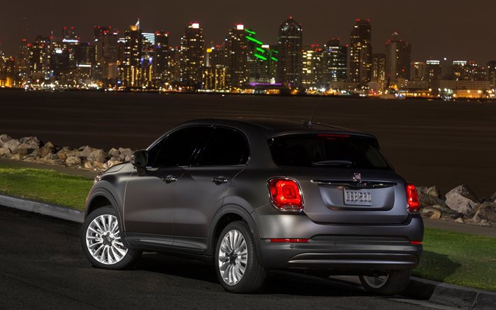 2016, fiat, the city, 500x, lounge, rear view